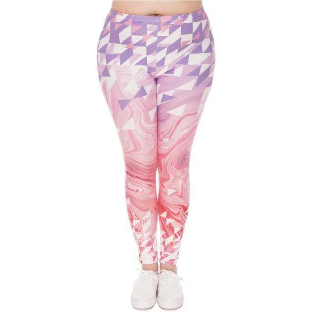 Lowest Prices Pink Marble and Triangles Leggings