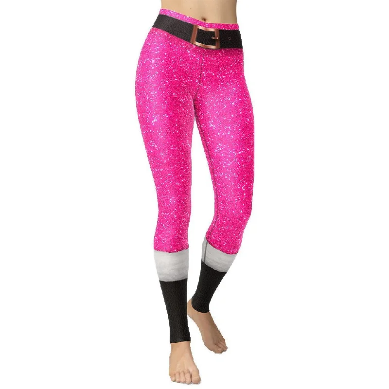 Now or Never Pink Santa's Outfit Yoga Leggings