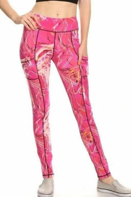 Early Access Pink Water Flow Yoga Leggings
