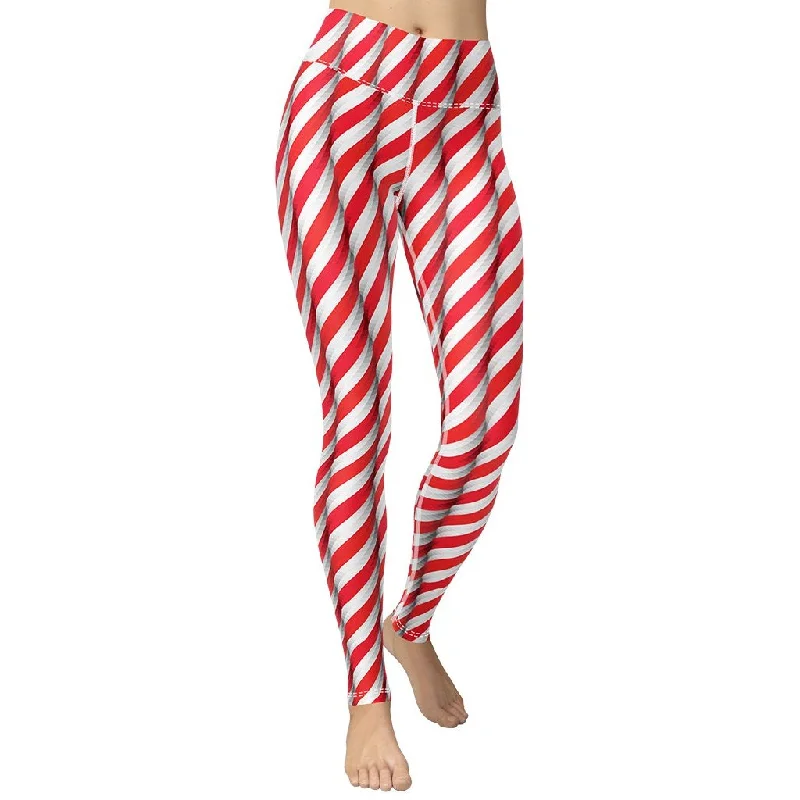 Overstock Real Candy Cane Yoga Leggings