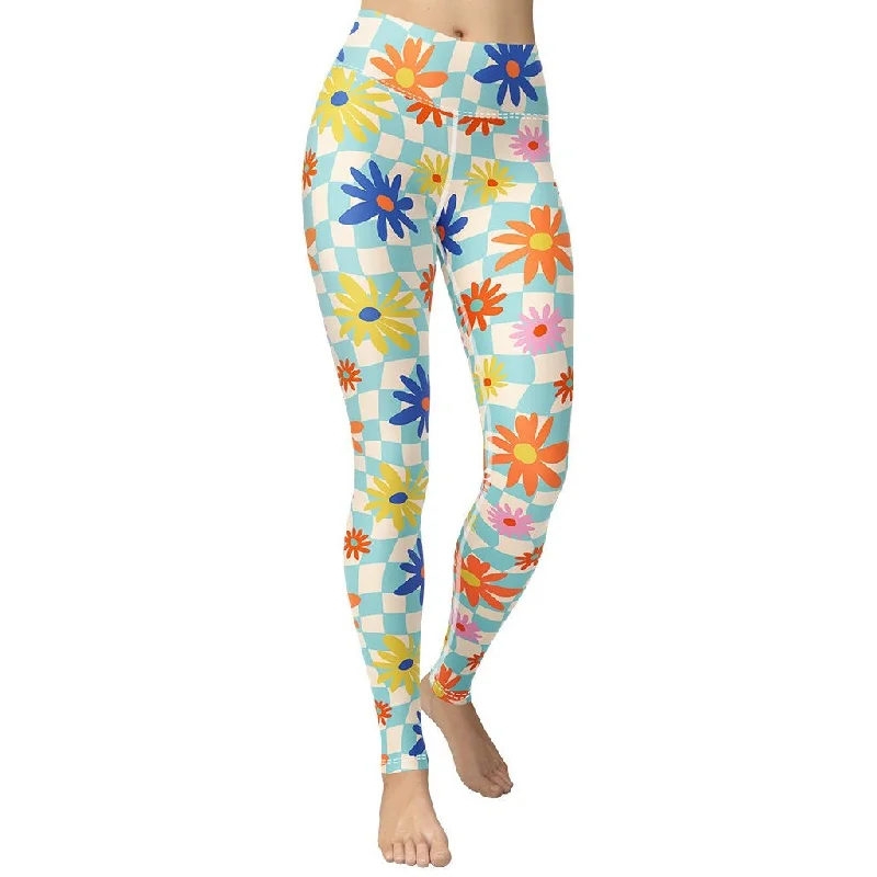 Blowout Sale Retro Daisy Yoga Leggings