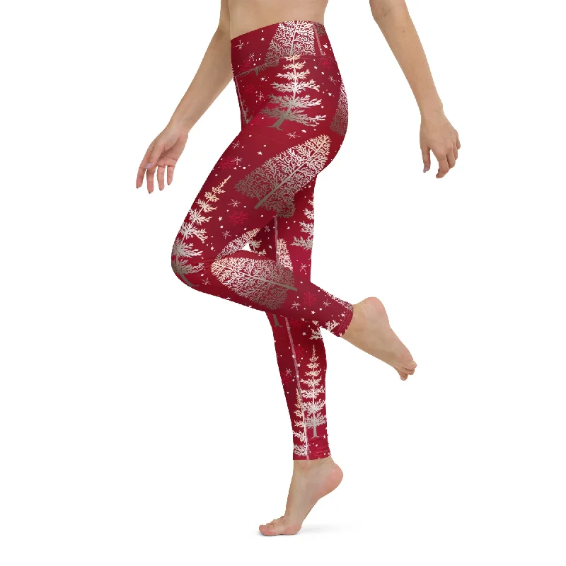 Price Blitz Silver Noel Pines Yoga Leggings
