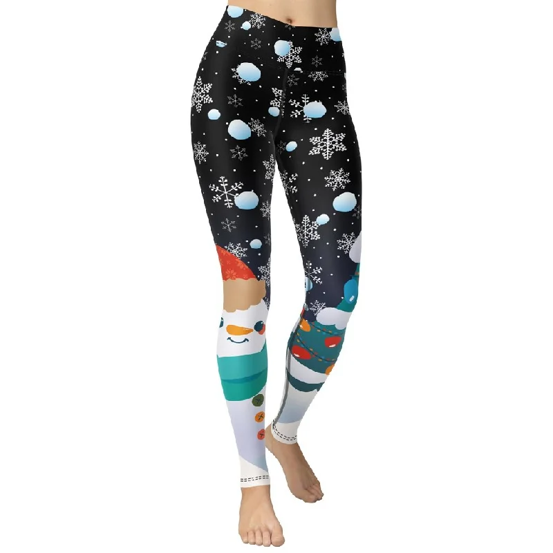 Online Only Snowy Christmas Yoga Leggings