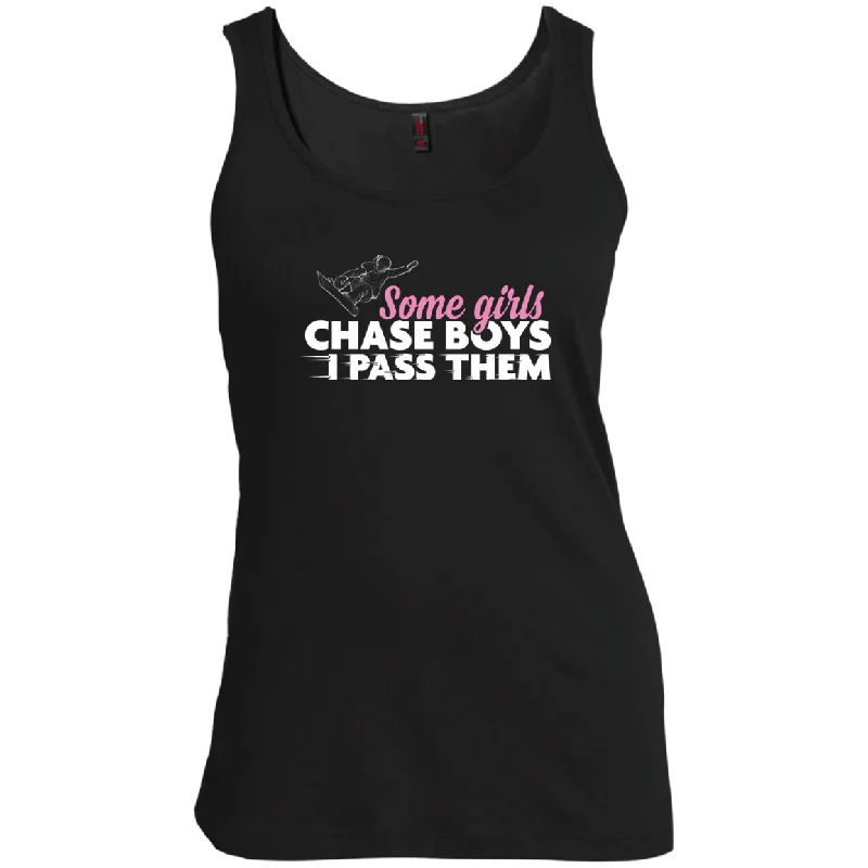 Instant Discount Some Girls Chase Boys I Pass Them - Snowboarding Tank Tops