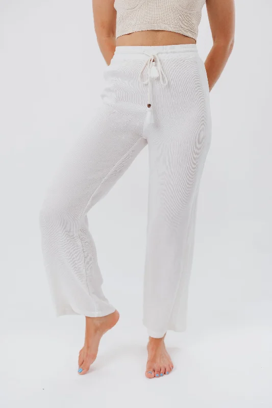 Blowout Sale Stacy Knit Pants in White