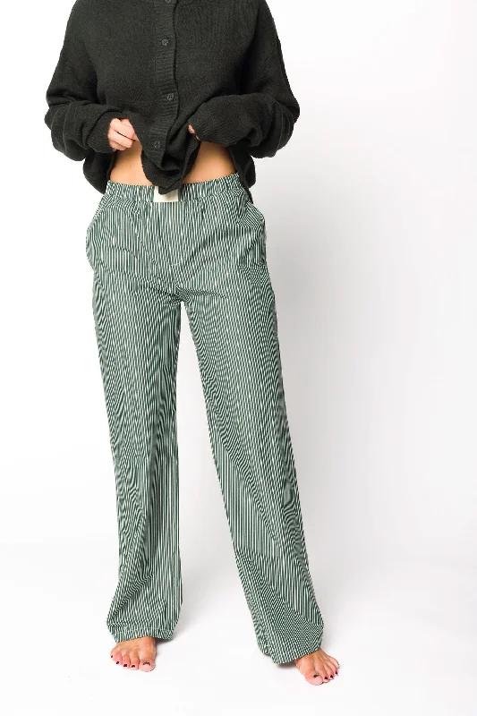 Super Sale Jo Striped Pajama Pants in Forest Green
