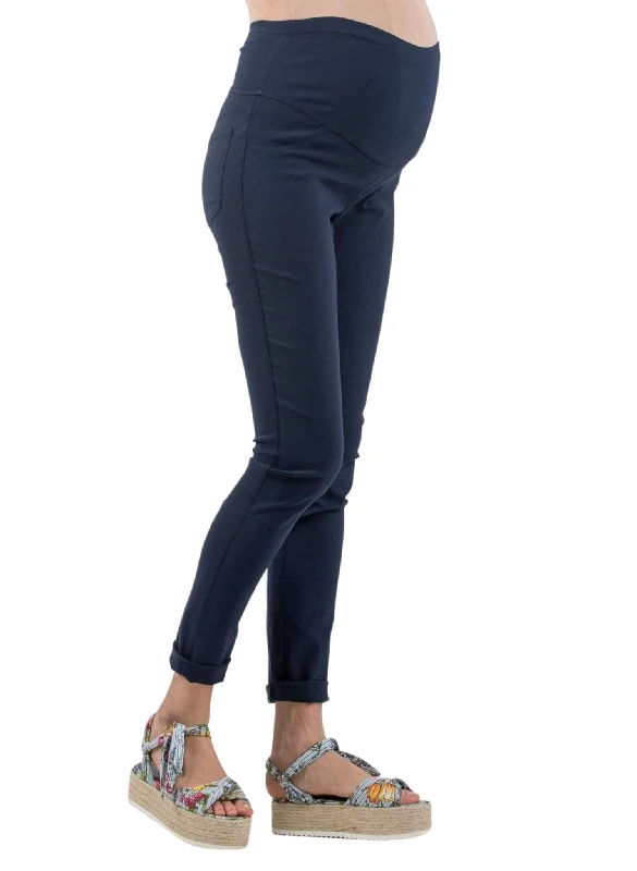 Deep Discounts Super Comfortable Skinny Maternity Trousers in Bengaline - Blue