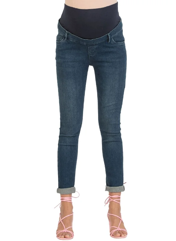Anniversary Sale Super-Stretch Maternity Jeans with Dark Wash