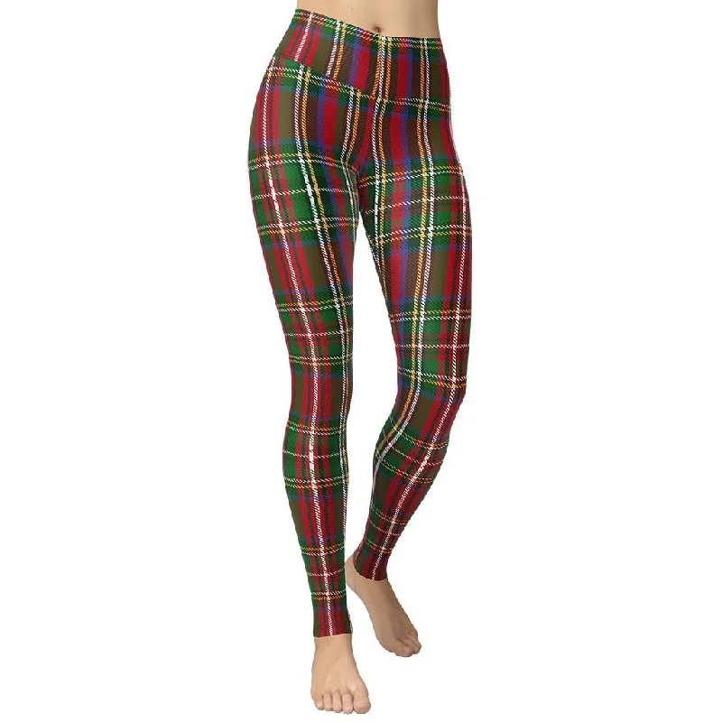 Shop and Save Tartan Christmas Yoga Leggings