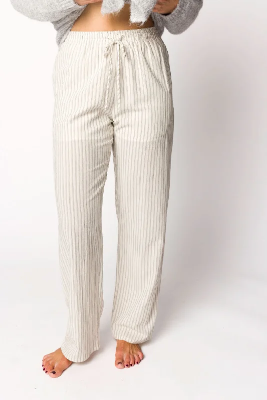 Unbeatable Prices Julie Striped Cotton Pants in Ivory/Black