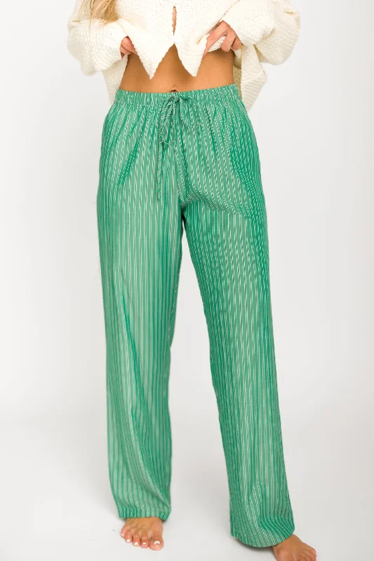 Limited Edition Gina Striped Boxer Pants in Green