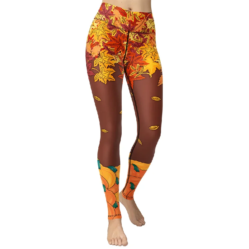 Act Fast Thanksgiving Vibes Yoga Leggings