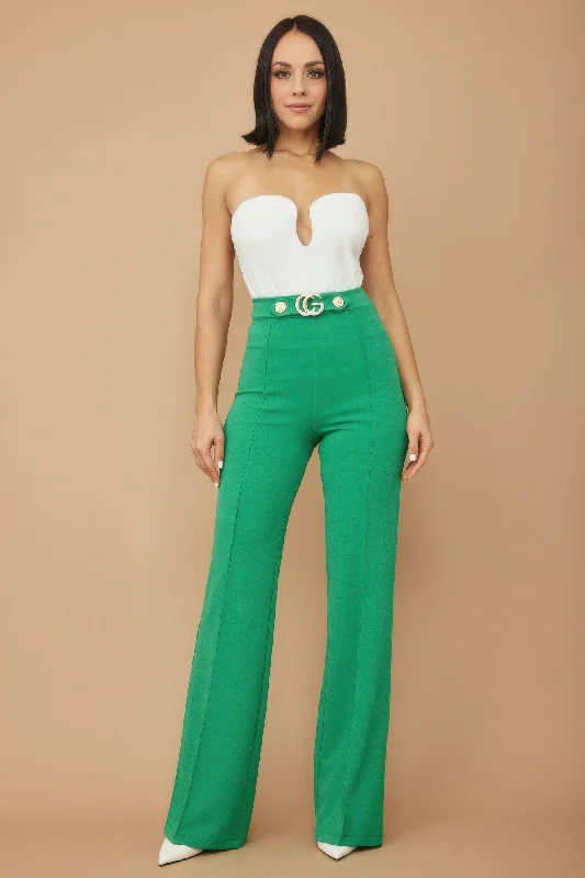Quick Sale Cg Buckle And Button Detail Pants