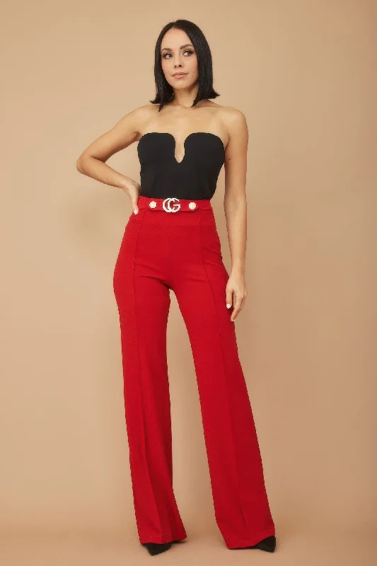 Price Rollback Cg Buckle And Button Detail Pants