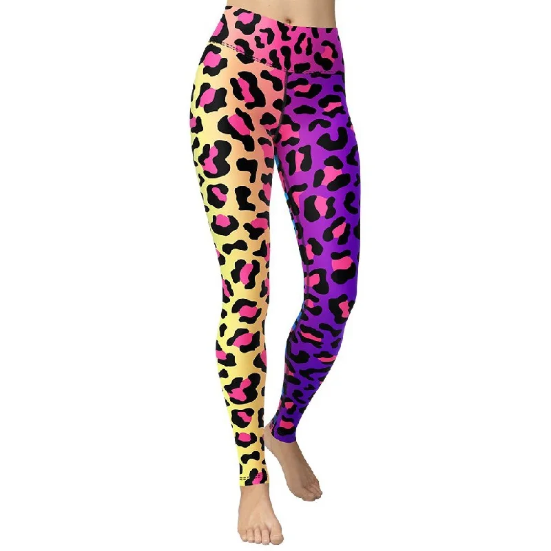 Unmissable Offer Vibrant Leopard Print Yoga Leggings