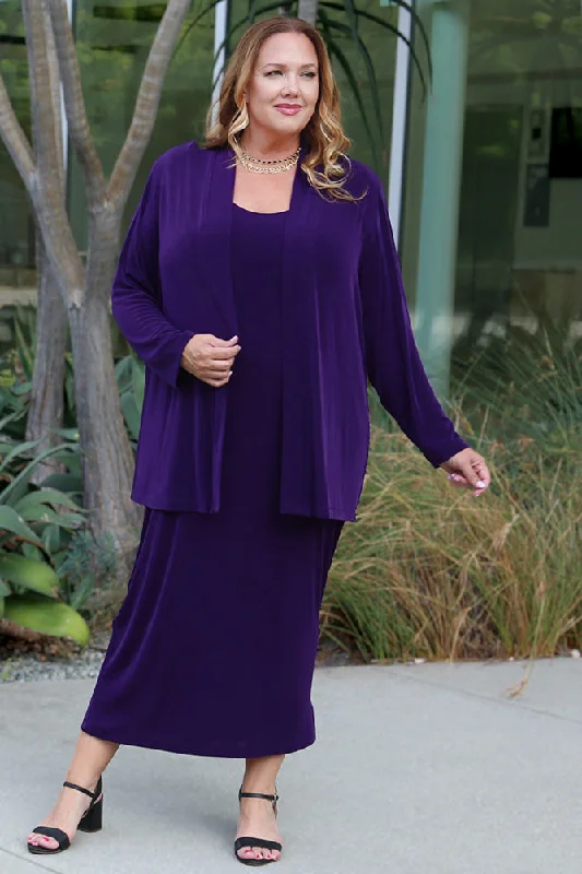 New Arrival Vikki Vi Classic Royal Purple Kimono Jacket