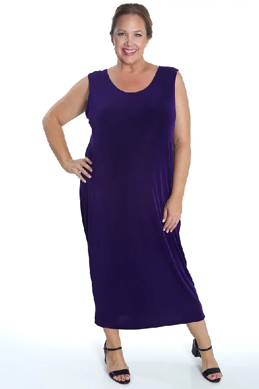 Clearance Sale Vikki Vi Classic Royal Purple Maxi Tank Dress