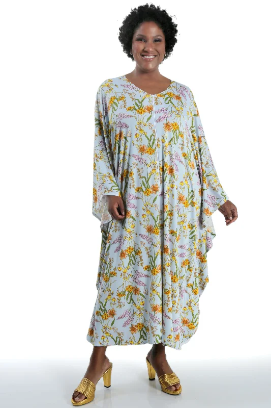 Fantastic Offers Vikki Vi Jersey Tea Garden Zip Front Caftan