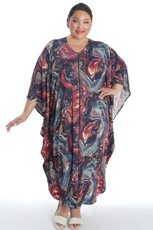 Special Savings Vikki Vi Ribbed Marble Zip Front Caftan