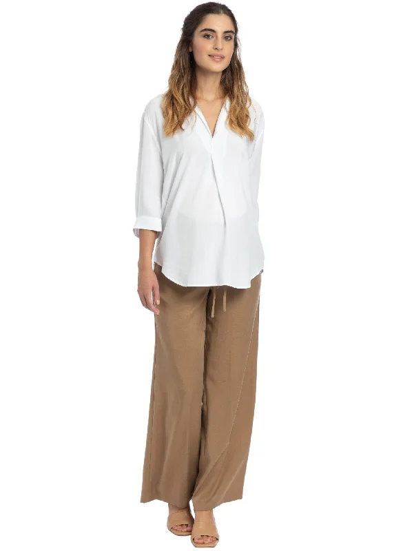 Big Discounts Warren Maternity Trouser in Soft Tencel - Biscuit