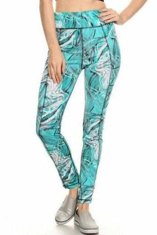 Epic Deals Blue Water Flow Yoga Leggings