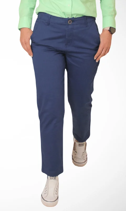 Deal Frenzy Women Gabardine Pants (Blue)