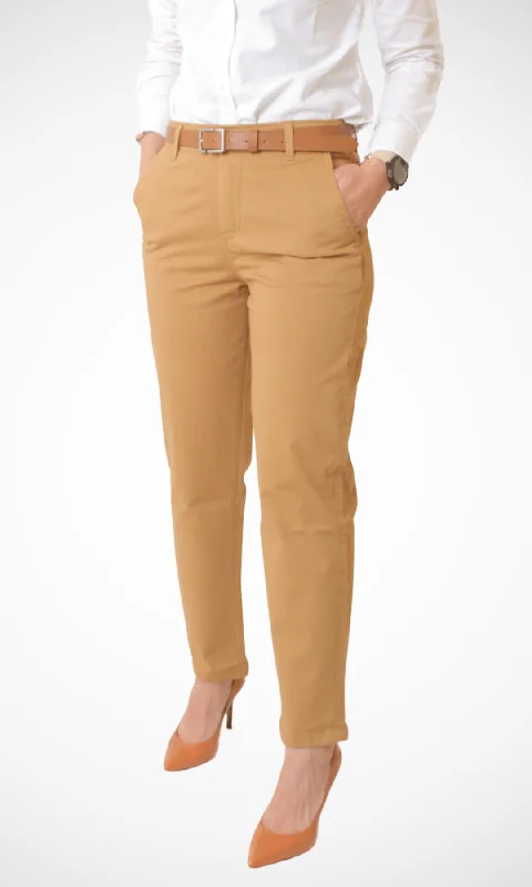 Price Buster Women Gabardine Pants (Café)