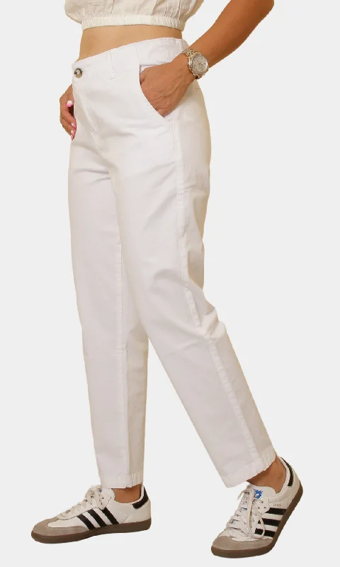 Inventory Reduction Women Gabardine Pants (White)