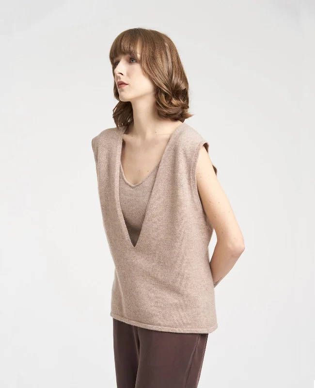 Bargain Prices Cashmere Deep V-Neck Vest