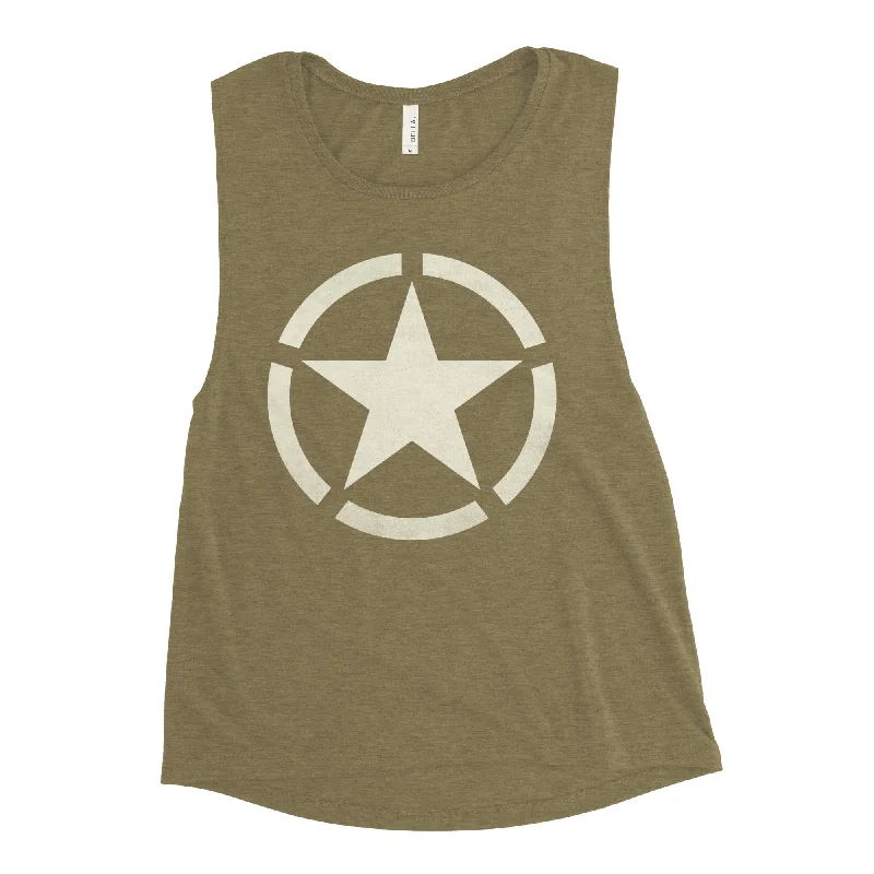 Members Only WW2 Circled Star Ladies’ Muscle Tank
