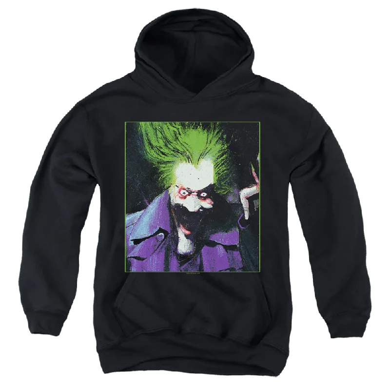 Fantastic Offers Batman Arkham Asylum Kids Hoodie Joker Portrait Black Hoody