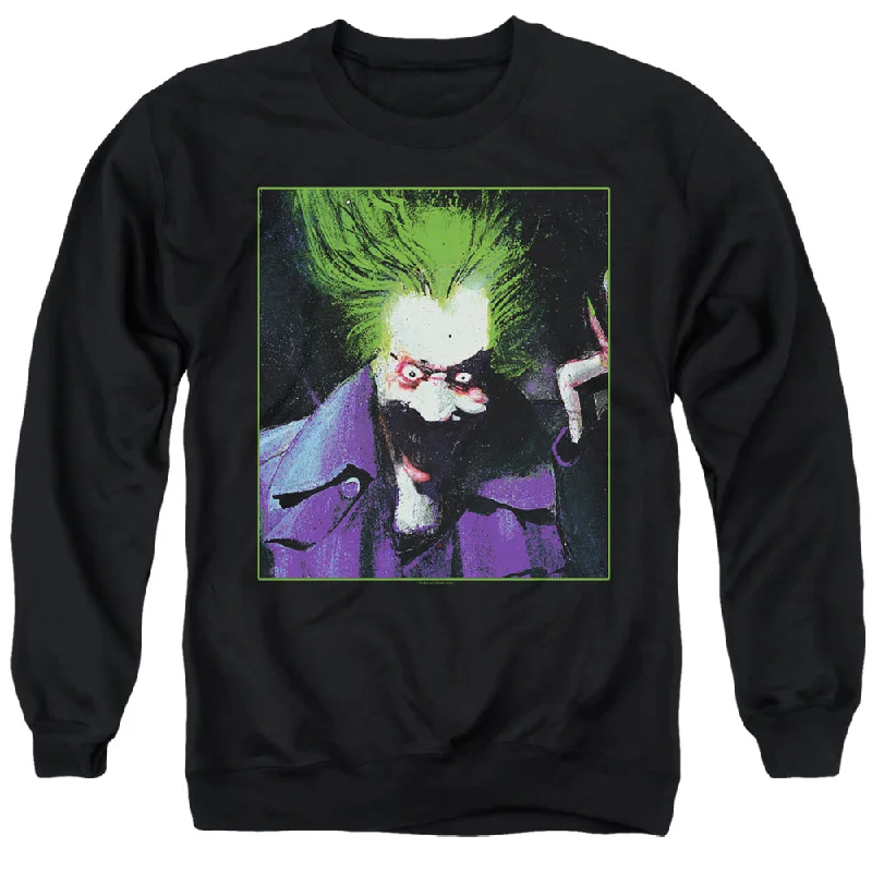 Buy Now Batman Arkham Asylum Sweatshirt Joker Portrait Black Pullover