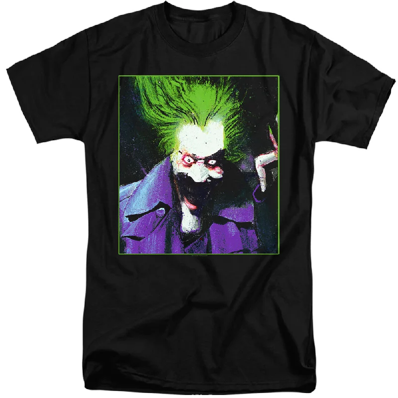 Crazy Deals Batman Arkham Asylum Tall T-Shirt Joker Portrait Black Tee