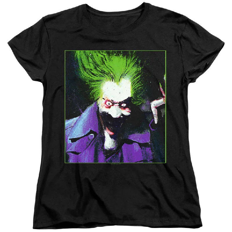 Epic Deals Batman Arkham Asylum Womens T-Shirt Joker Portrait Black Tee