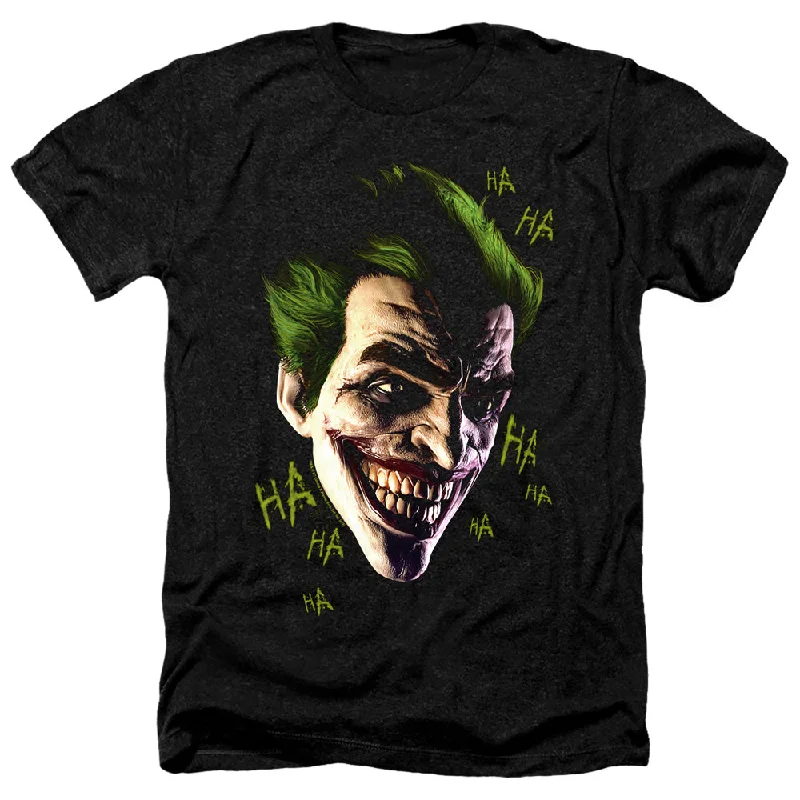 Mega Sale Batman Arkham Origins Heather T-Shirt Joker Grin Ha Ha Black