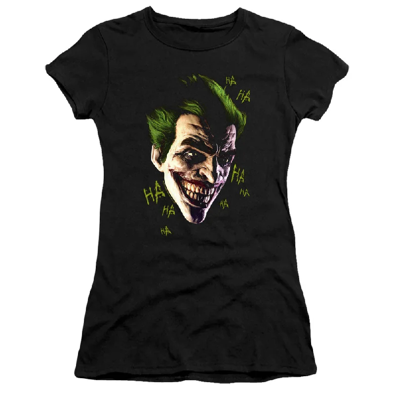 Incredible Offers Batman Arkham Origins Juniors  Premium Tee Joker Grin Ha Ha Black