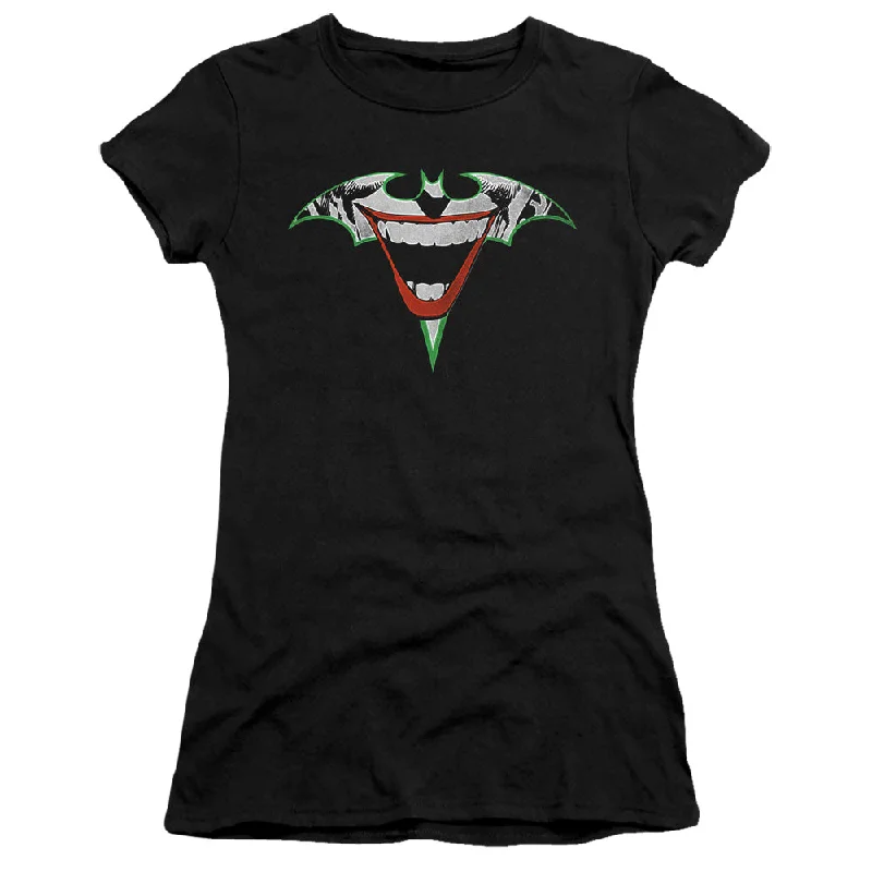 Lowest Price Batman Juniors T-Shirt Joker Bat Logo Black Premium Tee