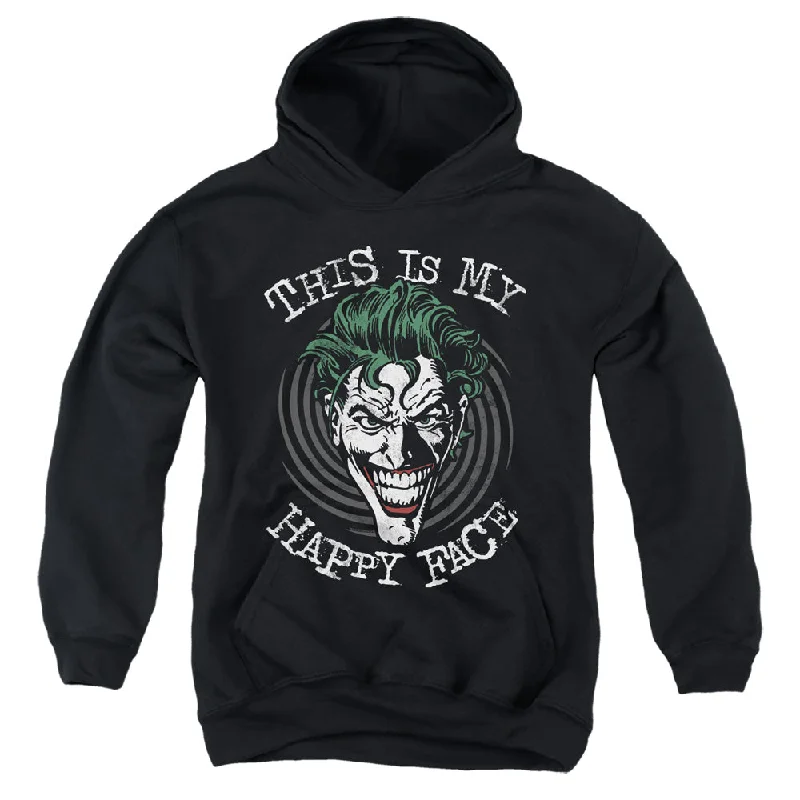 Exclusive Deal Batman Kids Hoodie Happy Face Spiral Black Hoody