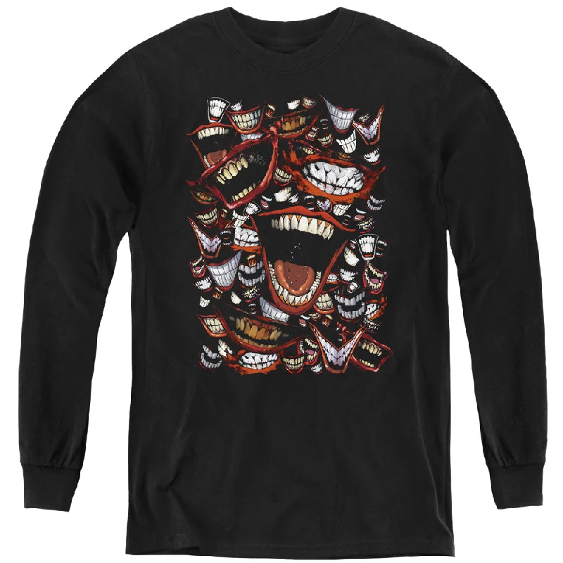 Bargain Prices Batman Kids Long Sleeve Shirt Joker Laugh Repeat Black Tee