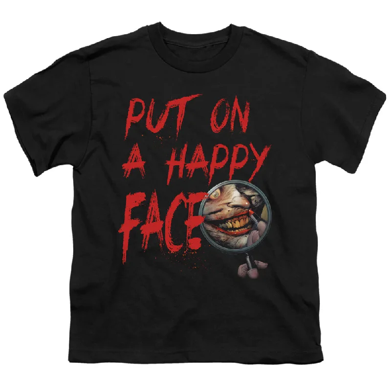 Fantastic Offers Batman Kids T-Shirt Happy Face Black Tee