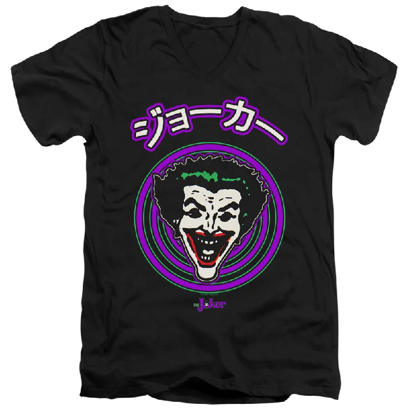 Price Buster Batman Slim Fit V-Neck T-Shirt Japanese Cartoon Spiral Black Tee