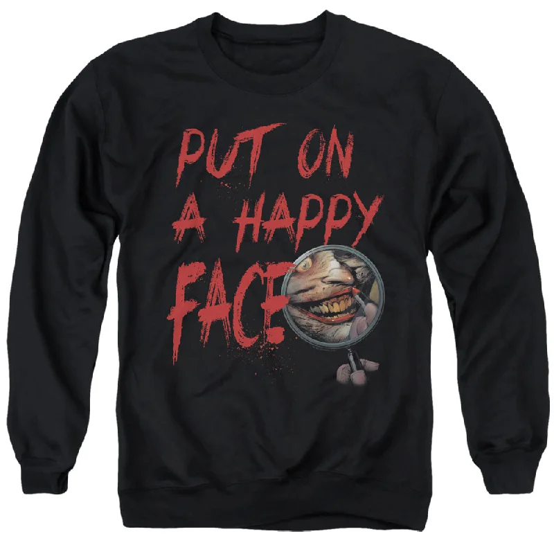 Can't Miss Batman Sweatshirt Happy Face Black Pullover