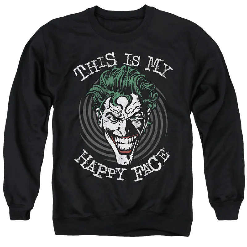 The Best Prices Batman Sweatshirt Happy Face Spiral Black Pullover