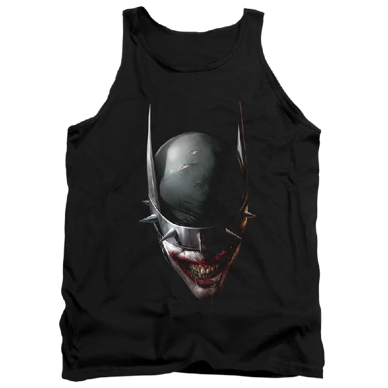 Online Exclusive Batman Tanktop Who Laughs Close Up Black Tank