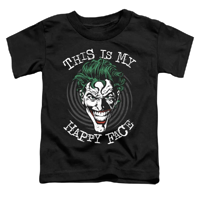 Value Deals Batman Toddler T-Shirt Happy Face Spiral Black Tee