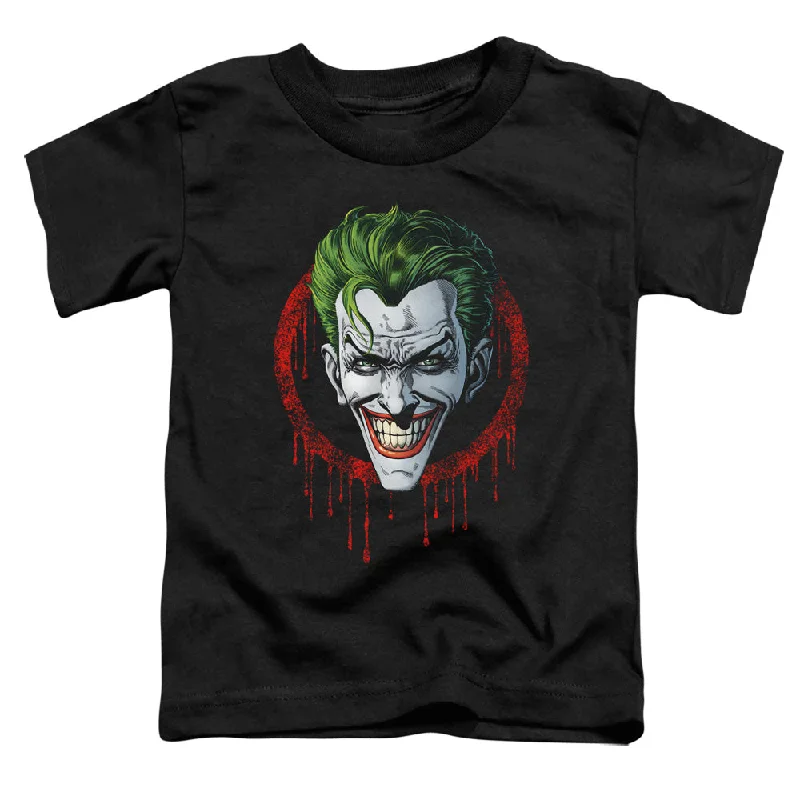 Super Bargain Batman Toddler T-Shirt Joker Drip Black Tee
