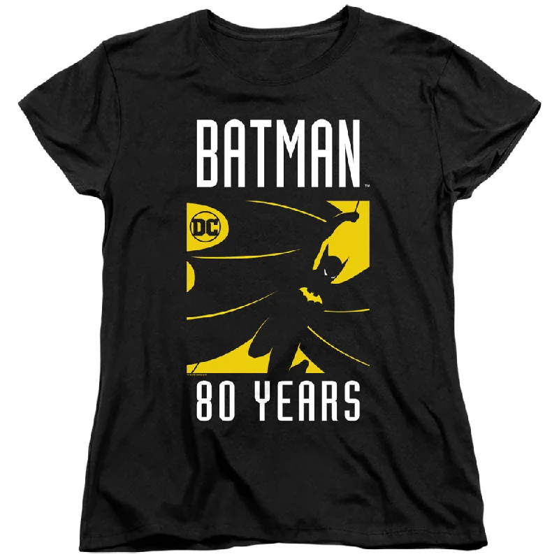 Don't Wait Batman Womens T-Shirt 80 Years Silhouette Black Tee