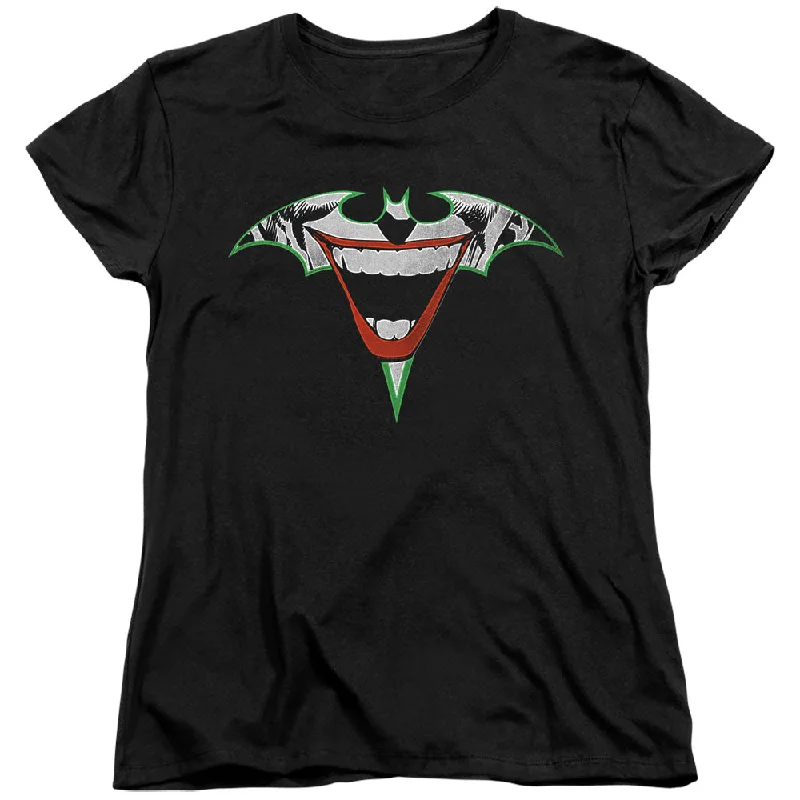 Midnight Madness Batman Womens T-Shirt Joker Bat Logo Black Tee