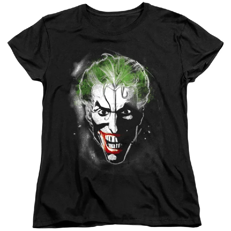Factory Direct Sale Batman Womens T-Shirt Joker Face Makeup Black Tee