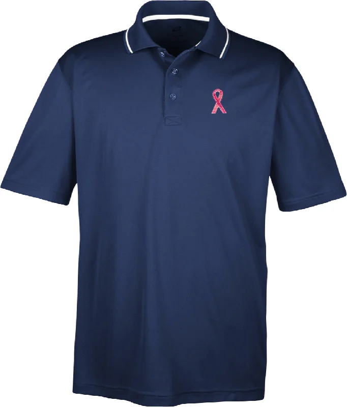 Early Access Breast Cancer Two Tone Polo Sequins Pink Ribbon Pocket Print